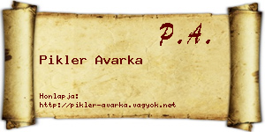 Pikler Avarka névjegykártya